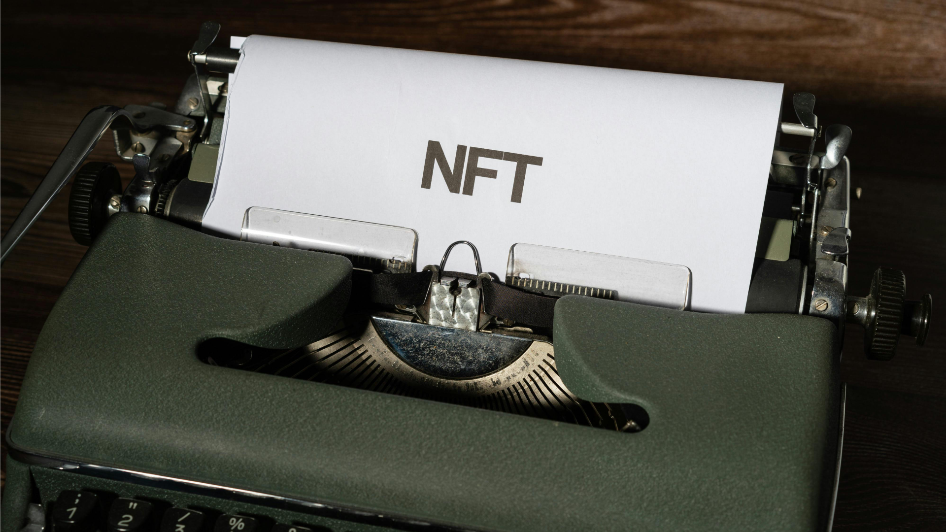 NFT printed in typewriter.